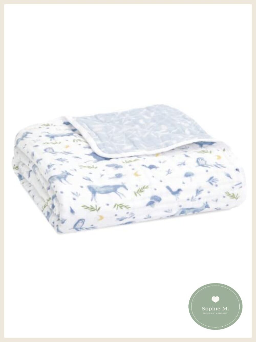 Organic Cotton Muslin Baby Blanket 47x47 Nursery Crib Bedding